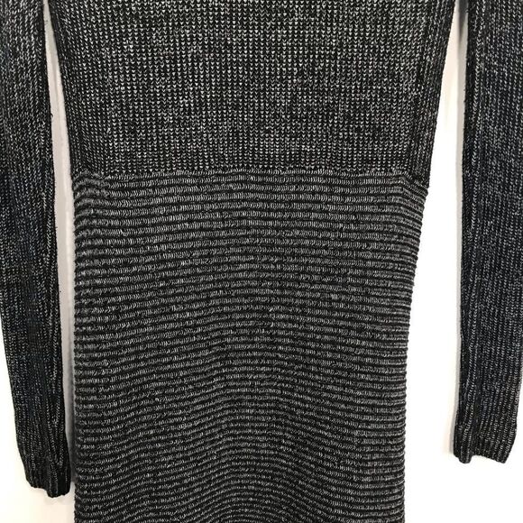 Cabi 3530 Black Gray Marled Stripe Knit Lagenlook Open Cloak Cardigan Sweater - Picture 12 of 16